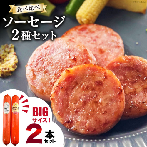 AI066 特大！ ソーセージ 2種2本 食べ比べ セット（島原ハムポークソーセージ800g×1本 島原工房ソーセージ770g×1本） [ ハム ソーセージ 肉 豚肉 おつまみ 国産 長崎県 島原市 ] 1362769 - 長崎県島原市