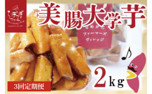 【3ヶ月定期便】らぽっぽファーム【工場直送】美腸大学いも2kg｜さつまいも 大学芋 芋 サツマイモ だいがくいも スイーツ お菓子 冷凍 美腸大学芋 人気 送料無料 茨城県 行方市 らぽっぽファーム（CQ-70） 1364101 - 茨城県行方市