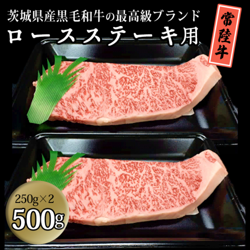 茨城県産黒毛和牛の最高級ブランド常陸牛ロースステーキ用 500g(250g×2枚）牛肉 和牛 国産 茨城県産[BQ002sa] 1364745 - 茨城県桜川市