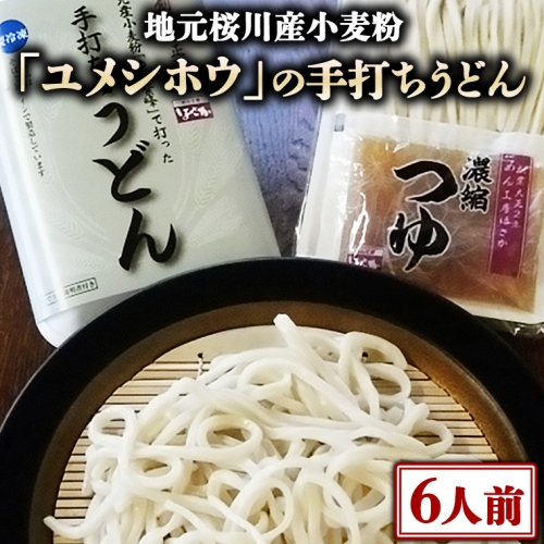 【 手打ちうどん ・ ６人前セット 】 地元 桜川産 小麦粉 「 ユメシホウ 」 使用 うどん 手打ち 麺 食品 [AN002sa] 1364777 - 茨城県桜川市