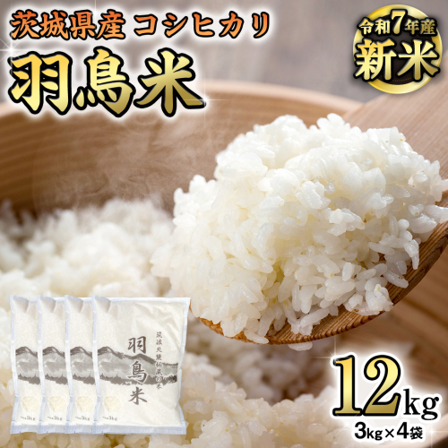 《 令和7年産 先行予約 》 コシヒカリ 「幻の米 羽鳥米」 12kg (3kg × 4袋) 筑波北麓秘蔵米 お米 ごはん 精米 コメ 白米 国産 茨城県 桜川市 限定 期間限定 数量限定 銘柄米 [AX002sa] 1364932 - 茨城県桜川市