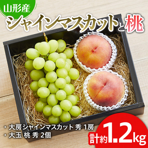 シャインマスカットと桃のセット 約1.2kg【令和8年産先行予約】FU19-712 136695 - 山形県山形市