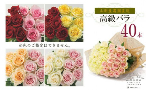 山形産農園直送高級バラ 40本 FZ26-742 136773 - 山形県山形市