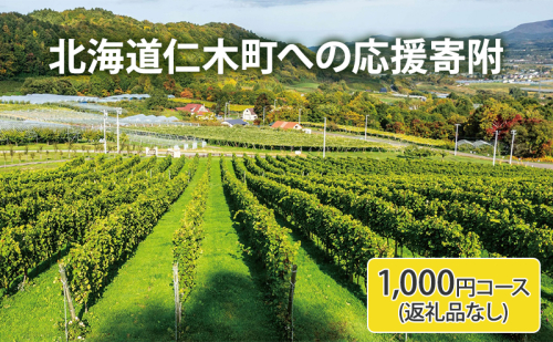 北海道仁木町 寄附のみの応援受付 1,000円コース（返礼品なし 寄附のみ 1000円） 1368930 - 北海道仁木町