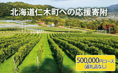 北海道仁木町 寄附のみの応援受付 500,000円コース（返礼品なし 寄附のみ50万円） 1368934 - 北海道仁木町