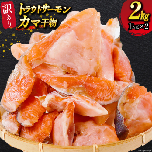 訳あり トラウトサーモン カマ 干物 2kg [カネダイ 宮城県 気仙沼市 20564362] サーモン 鮭 さけ サケ シャケ 魚 魚介 魚介類 お弁当 おかず 冷凍 海鮮 1369043 - 宮城県気仙沼市