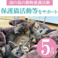 【南の島の動物愛護活動】保護猫活動等をサポート（5万円）