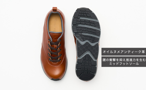 MIDFOOT ( ミッドフッド ) 婦人靴 レザースニーカー MF002JL ( ブラウン ) 4E　【 ファッション 靴 シューズ スニーカー レディース 】 【 お洒落 レザーシューズ オイルレザー 快適 履き心地 】  BN003 1370128 - 奈良県大和郡山市