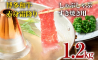 博多和牛赤身霜降りしゃぶしゃぶすき焼き用（肩・モモ）1.2kg（600g×2p） お肉 牛肉 ビーフ 黒毛和牛 美味しい 旨い スライス 贈答 贈り物 プレゼント お取り寄せ 福岡 お土産 九州 福岡土産 取り寄せ グルメ 福岡県