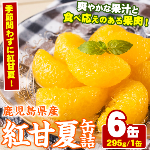 紅甘夏缶詰(295g×6缶)国産 柑橘 果物 フルーツ あまなつ 加工品 缶詰め デザート おやつ【鹿児島いずみ農業協同組合】akn018-09 137158 - 鹿児島県阿久根市