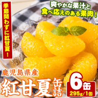 紅甘夏缶詰(295g×6缶)国産 柑橘 果物 フルーツ あまなつ 加工品 缶詰め デザート おやつ【鹿児島いずみ農業協同組合】akn018-09