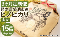 【通常パック】【定期便3ヶ月】七城物語 高野さんちの 自然栽培米 （玄米） 5kg （2.5kg×2パック） 合計15kg お米 米 玄米 ヒノヒカリ