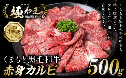 極和王シリーズ くまもと黒毛和牛 赤身カルビ焼肉 500g 熊本県産 牛肉 1371936 - 熊本県八代市