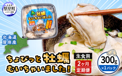 【 3ヵ月 定期便 】 北海道 厚岸産 ちょびっと 牡蠣 むいちゃいました！ ( 生食用 ) 300g カキ むき身  1373333 - 北海道厚岸町