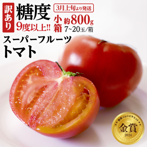 糖度9度以上 訳あり トマト 【 2025年収穫分 先行予約 】《訳あり》 スーパーフルーツトマト 小箱 約800g（7～20玉）× 1箱 糖度9度以上 フルーツトマト トマト 2025年3月上旬発送開始 とまと 野菜 [BC042sa] 1374689 - 茨城県桜川市
