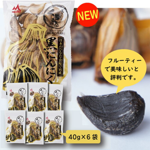 《純国産》臭みがないフルーティーな熟成黒にんにくセット(40g×6袋) [黒大蒜 野菜 甘さが決めて!おいしさランキング第1位 ワンストップオンライン] TF617-P00054 1374837 - 宮崎県高原町