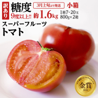 《 2026年収穫分 先行予約 》 訳あり 糖度9度以上 スーパーフルーツトマト 小箱 約800g × 2箱 (7～20玉/1箱) フルーツトマト ブランドトマト 野菜 ギフト 贈答 [BC043sa]