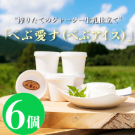 石山牧場のジャージー生乳仕立てのアイスクリーム 『べぶ愛す』(120ml×6個)[カップアイス スイーツ ジェラート デザート ワンストップオンライン] TF0329-P00021