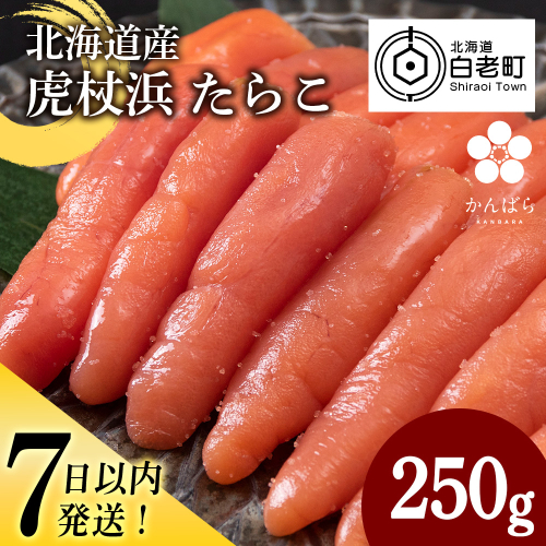 北海道産 虎杖浜 たらこ 250g×1パック 冷凍 小分け タラコ 1376563 - 北海道白老町