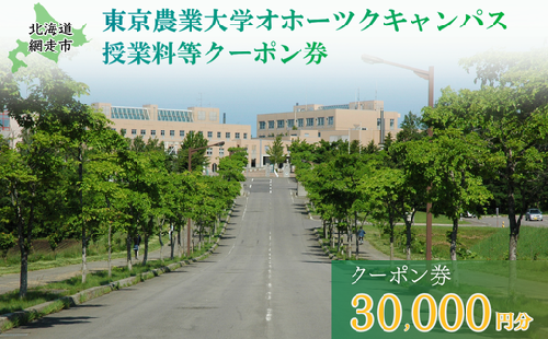 東京農業大学オホーツクキャンパス授業料等30,000円分クーポン券 ABBD001 1376600 - 北海道網走市