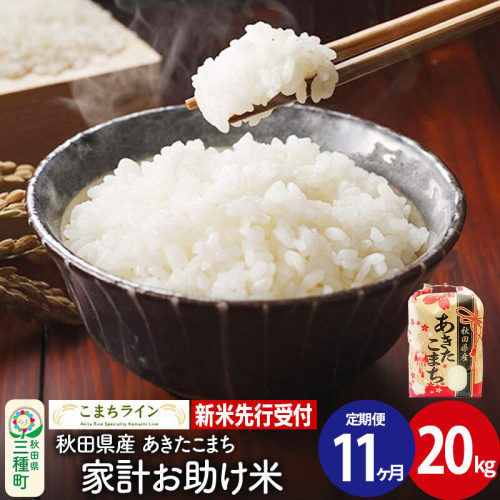 《新米》《定期便11ヶ月》【白米】あきたこまち 20kg 秋田県産 令和8年産 こまちライン [秋田 お米 米どころ あきたこまち こまちライン] 1377543 - 秋田県三種町