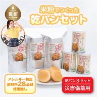 災害備蓄用　アレルギー特定原材料２８品目使用無し　米粉で作った乾パン3セット　米粉　乾パン| 乾パン 災害備蓄 離乳食 災害 非常食