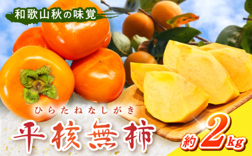 G7109_和歌山秋の味覚 平核無柿（ひらたねなしがき）約2kg 化粧箱入	 1381485 - 和歌山県湯浅町