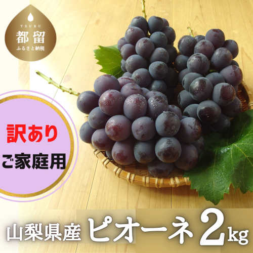 【2024年先行予約】【訳あり】山梨県産 種なしピオーネ ２kg 訳ありご家庭用 138280 - 山梨県都留市