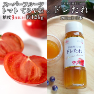 《 テレビで紹介 》【 2026年収穫分 先行予約 】 糖度9度以上 スーパーフルーツトマト てるて姫 中箱 約1.2kg × 1箱 と PREMIUM ドレたれ セット フルーツトマト ブランドトマト 野菜 ギフト 贈答 青空レストラン ヒルナンデス アド街ック天国 グッドモーニング 黄金のワンスプーン [BC077sa]