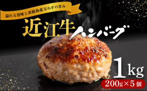 近江牛 ハンバーグ 1kg 200g × 5個 淡路島の玉ねぎ入り 冷凍 真空 小分け 個包装 肉汁 たっぷり 大容量 大きめ ハンバーグ 合挽き 牛肉 豚肉 保存料 不使用 ビーフ ポーク 合いびき肉 挽肉 ジューシー ハンバーグ お弁当 おかず 惣菜 晩ごはん 贅沢 ギフト 贈り物 贈答