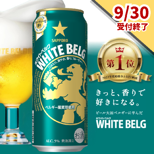 【9月30日受付終了】サッポロ ホワイトベルグ・500ml×1ケース(24缶) 138473 - 千葉県船橋市