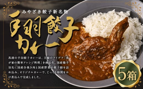 〈 みやざき餃子新名物 手羽餃子カレー 5箱 〉翌月末迄に順次出荷 カレー 餃子 ギョウザ ギョーザ 手羽餃子 レトルト 常温保存 餃子の馬渡 1387372 - 宮崎県高鍋町