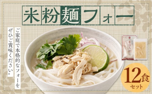 〈米粉麺 フォー 12食 セット（麺のみ +4パック）〉翌月末迄に順次出荷 本格 簡単 麺 スープ ライスヌードル 1387378 - 宮崎県高鍋町