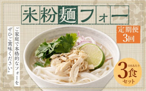 〈【3ヶ月 定期便】米粉麺 フォー 3食 セット（麺のみ +1パック）〉翌月末迄に順次出荷 本格 簡単 麺 スープ ライスヌードル 1387382 - 宮崎県高鍋町