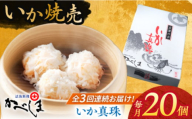 【全3回定期便】かべしまのいか焼売 いか真珠 20個入り　【呼子かべしま直売所】 いか しゅうまい 焼売 いかしゅうまい イカしゅうまい いか焼売 イカ 烏賊 イカ焼売 [HCL038]