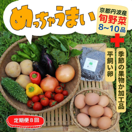 亀岡、南丹地域で若手農家さんを中心に農薬や化学肥料をいっさい使用せずに育てられた季節の旬野菜のおまかせセットです。 野菜セットデラックスは、旬の野菜約8〜10品に平飼い卵10個、ブルーベリー、古代米、