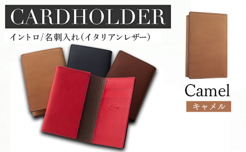 イントロ/名刺入れ（イタリアンレザー・キャメル） カードケース レディース メンズ 二つ折り カード入れ 名刺ケース カード収納 プレゼント おすすめ 福岡県 大木町 ナデルファーデン BK134 1389969 - 福岡県大木町