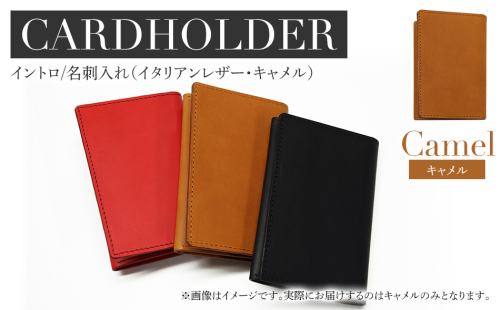 イントロ/名刺入れ（イタリアンレザー・キャメル） カードケース レディース メンズ 二つ折り カード入れ 名刺ケース カード収納 プレゼント おすすめ 福岡県 大木町 ナデルファーデン BK134 1389969 - 福岡県大木町