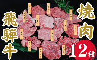 飛騨牛　贅沢食べ比べ12種いろいろ焼肉