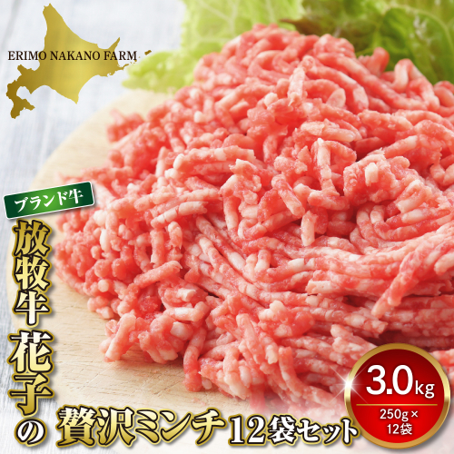 特用牛ミンチ！放牧牛花子の挽き肉3000ｇ！【er008-018】 1390944 - 北海道えりも町