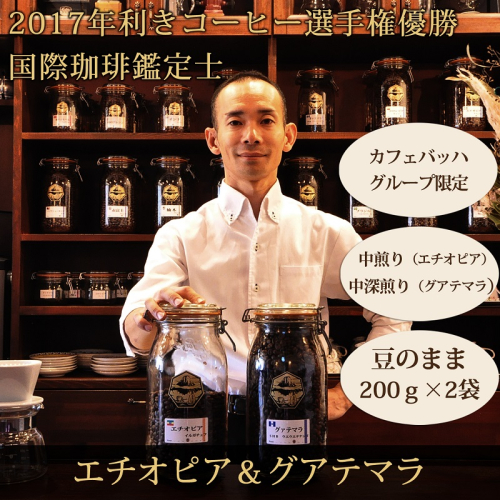 0012-59-03 【カフェバッハグループ限定】豆・エチオピア＆グアテマラ｜中煎り・中深煎り｜赤富士珈琲｜利き珈琲チャンピオン厳選 139110 - 静岡県富士宮市