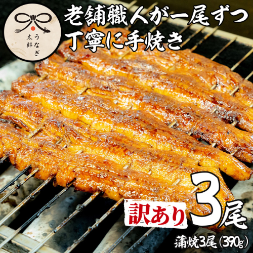 【0363715a】＜訳あり・数量限定＞鹿児島県産東串良町のうなぎ蒲焼(3尾・計390g以上・秘伝のタレ付き) うなぎ 高級 ウナギ 鰻 国産 蒲焼 蒲焼き たれ 鹿児島 訳あり【うなぎ太郎】 139202 - 鹿児島県東串良町