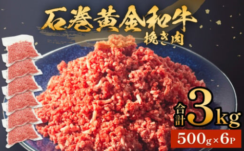 牛肉 石巻 黄金 和牛 挽き肉  500g×6P 3kg 冷凍 小分け 牛肉 ひき肉 ミンチ 牛ミンチ 国産 赤身 美味しい 使いやすい 肉 お肉 挽肉 おかず そぼろ ハンバーグ つくね 餃子 和牛 宮城県 石巻市 1392226 - 宮城県石巻市