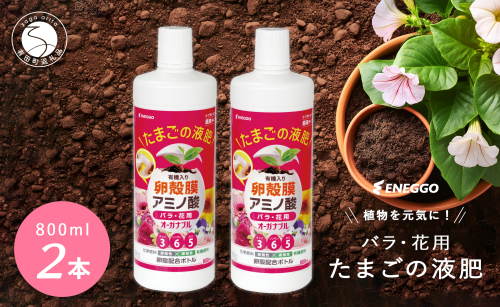 「たまごの液肥」オーガナブル 800ml (バラ・花用) 2本セット ENEGGO株式会社 肥料 有機 サステナブル 園芸 ガーデニング 果物 花 V6-3 1393219 - 佐賀県有田町