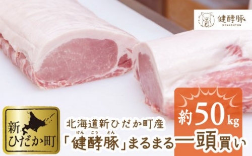 北海道産 健酵豚 まるまる 一頭買い 計 約50kg 139333 - 北海道新ひだか町
