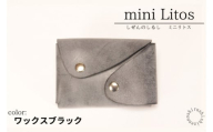 mini Litos ミニリトス 小銭が取りやすいミニ財布 (ワックスブラック) 牛革(BR019)