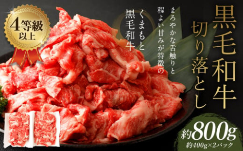 くまもと 黒毛和牛 切り落とし 約800g 約400g×2パック 牛肉 和牛 肉 お肉 使い切り 小分け すき焼き 肉じゃが カレー 1393973 - 熊本県益城町