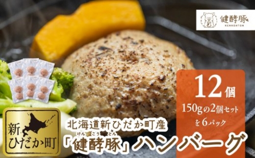 北海道産 健酵豚 ハンバーグ 12個