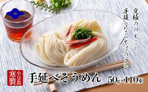 手延べそうめん（太口）50g×110束 手延べ そうめん 素麺 小豆島 土庄町 麺 細うどん 1394663 - 香川県土庄町