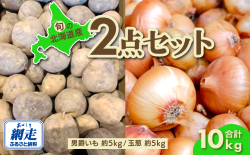 【先行予約】旬の農産物セット「男爵いも・玉葱各5kgセット」（網走産）（2025年9月15日以降発送） ABAO084 1395292 - 北海道網走市
